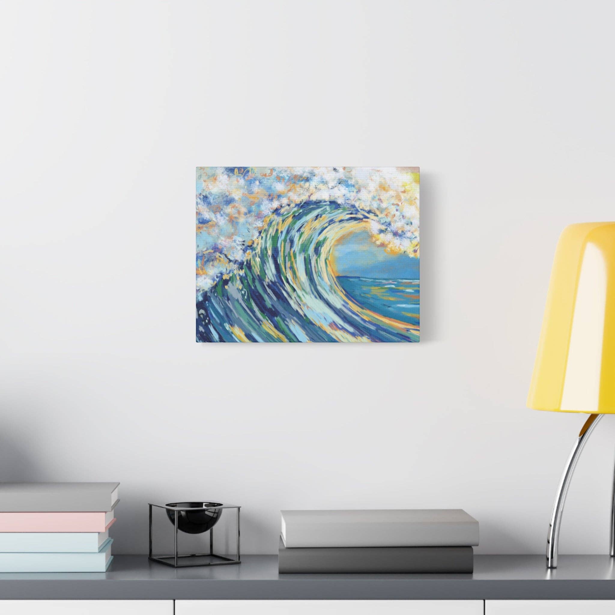 Blue Cava - Wholesale Canvas Art - Ocean Wave Art Canvas Print - Stretched 1.25" Depth14