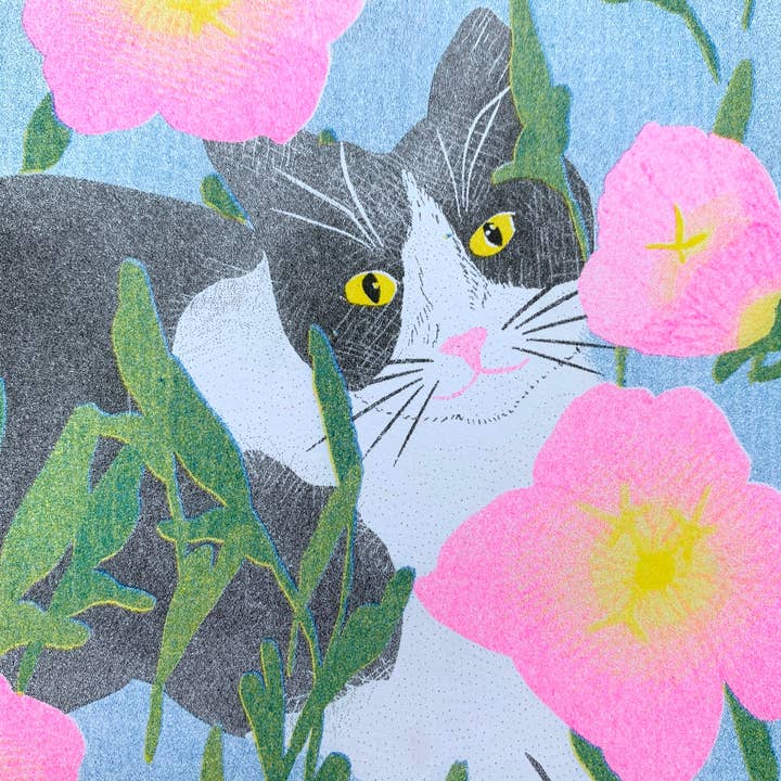 Impression risographique - Joey Cat 8,5 x 11 pour la vente par StitchPrism