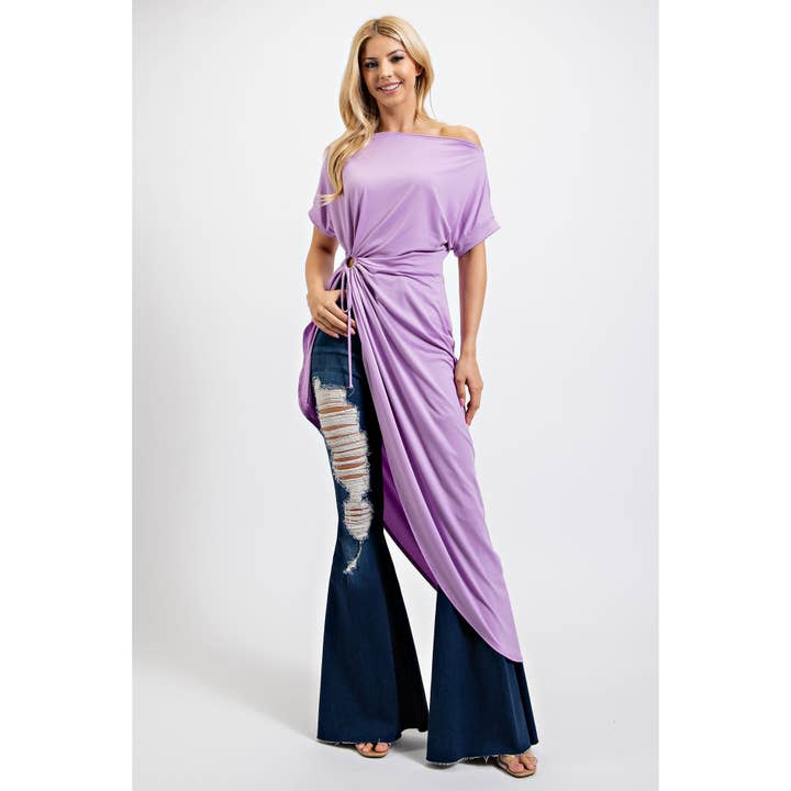 EIGENTIJDSE TUNIEKTOP MET BOOTHALS EN SLEUTELGAT voor wholesale door The Curve LA