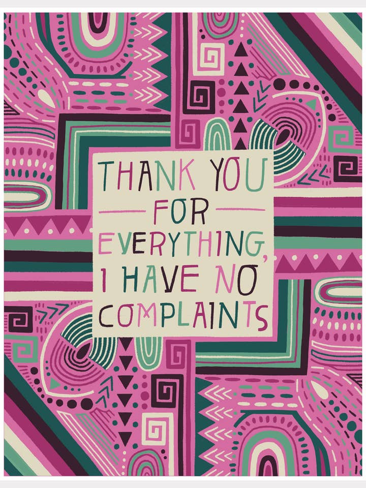 Tak for alt, hvad jeg ikke har nogen klager - Art Print for engroshandel hos Jessica Swift