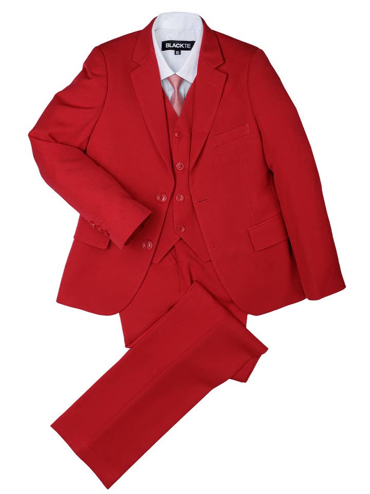 "Liam" Kids Red Suit (5-Piece Set) for wholesale by Cardi International