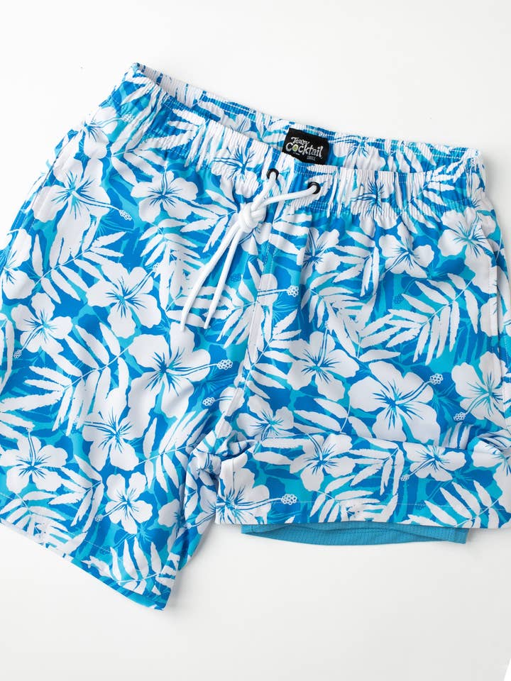 Sapphire Floral Hybrid Badeshorts for engroshandel hos Team Cocktail