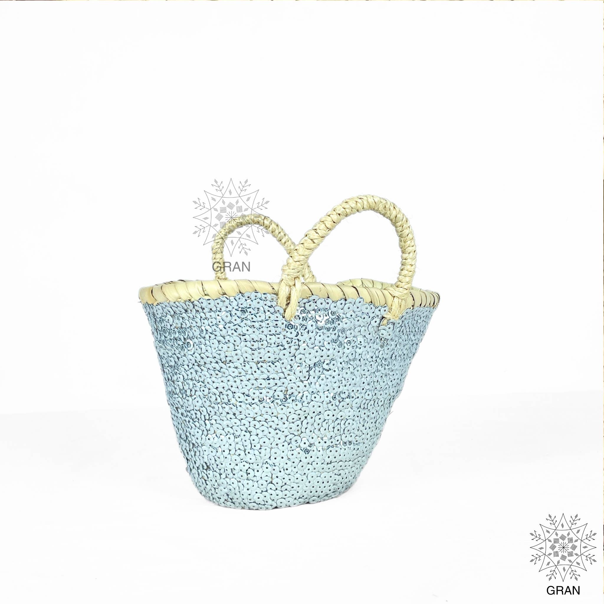 Gran Wholesale - Venta al por mayor Bolsa de asa- Mujer - Bolsa de mano de paja adornada con lentejuelas, bolsa pequeña. 9