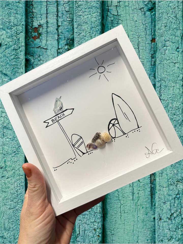 Beach shells Seaglass art for wholesale by Back Bay Designs