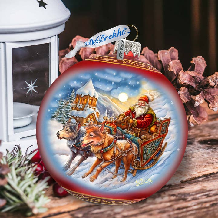Snowy Trails Lg glazen ornament van G.Debrekht voor wholesale door G.DeBrekht Artistic Studios