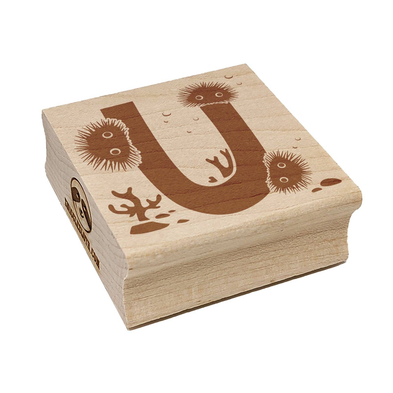Sniggle Sloth - Wholesale Rubber/Decorative Stamp - Animal Alphabet Letter U for Urchin Square Rubber Stamp for Stamping Crafting3