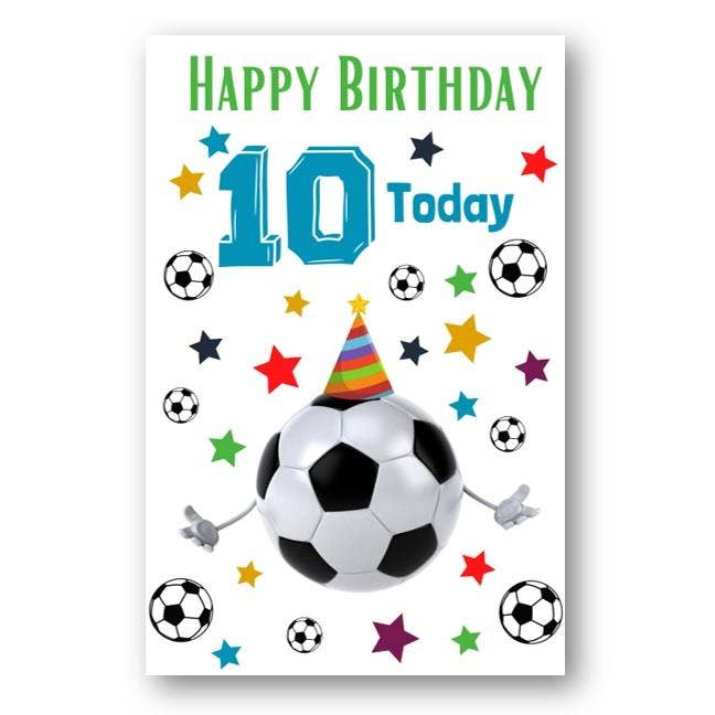 Second Ave Gift Company - Vente Cartes d'anniversaire - Carte d'anniversaire pour enfant de 10 ans avec ballon de football Second Ave