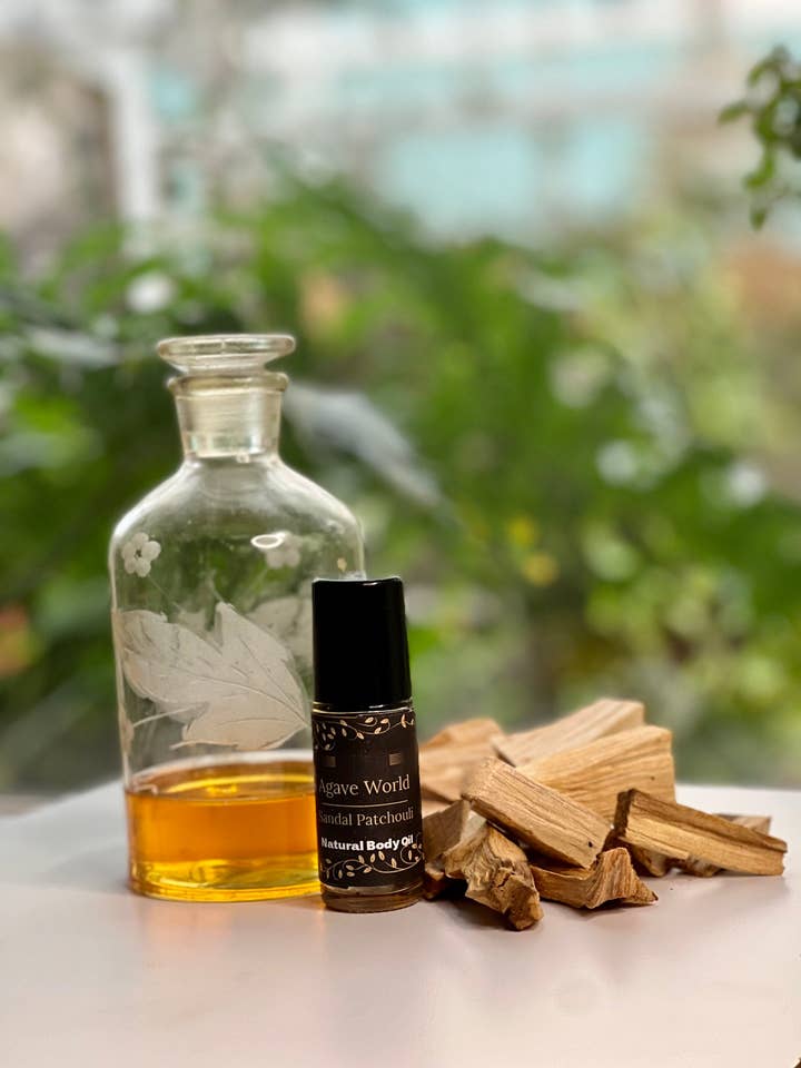 Sandal Patchouli Fragrance Oil/ Alcohol Free/ Roll- on for wholesale by Agave World