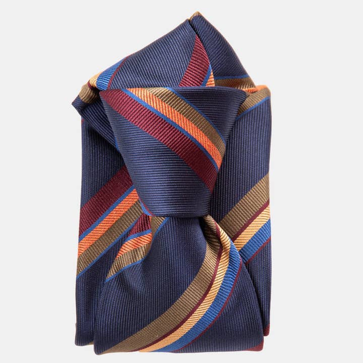Battisti - Silk Jacquard Tie - Navy for wholesale by Elizabetta Made in Italy USA