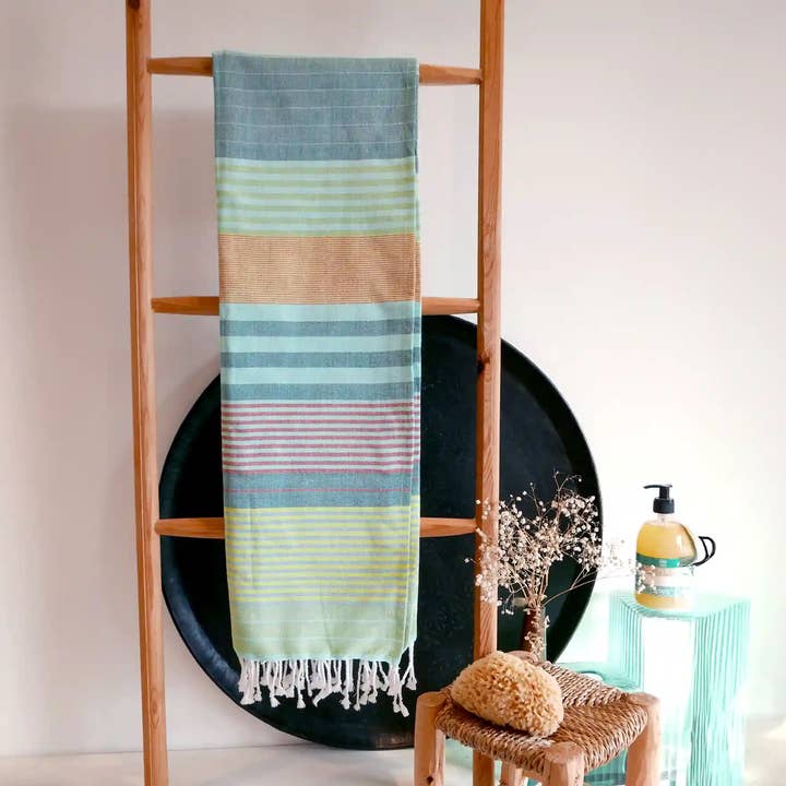 BIOLOGISCH KATOEN FOUTA - SUD collectie - ADRIATIC Color voor wholesale door Karawan Authentic