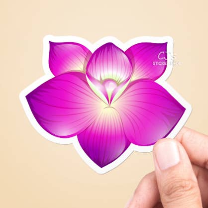 Orchid Flower Sticker for wholesale by CJ's Sticker Shop