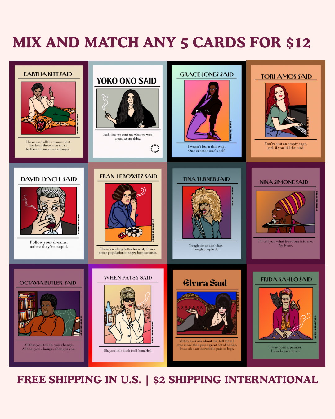 Haunted Fembot - Wholesale Postcard - David Lynch “follow your dreams unless they’re stupid” Postcard3