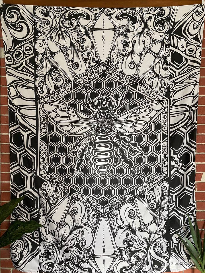 Wandteppich / Bienenkunst / Kristallkunst / Festivaltapete für den Großhandel von Enlighten