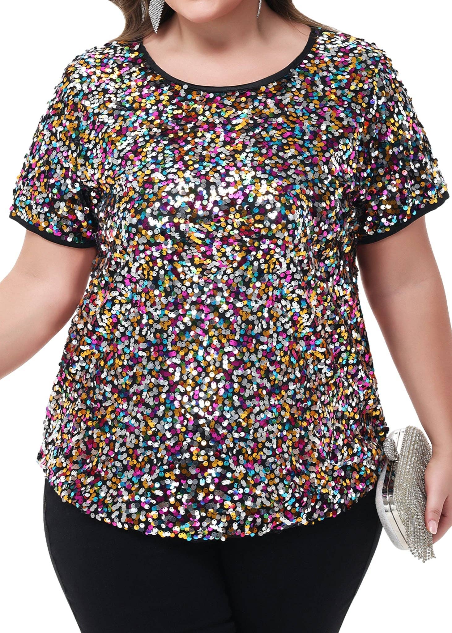 Anna Kaci Wholesale - Wholesale Blouse - Women's - Sequin Tops Plus Size Sparkle Glitter Party Blouse28