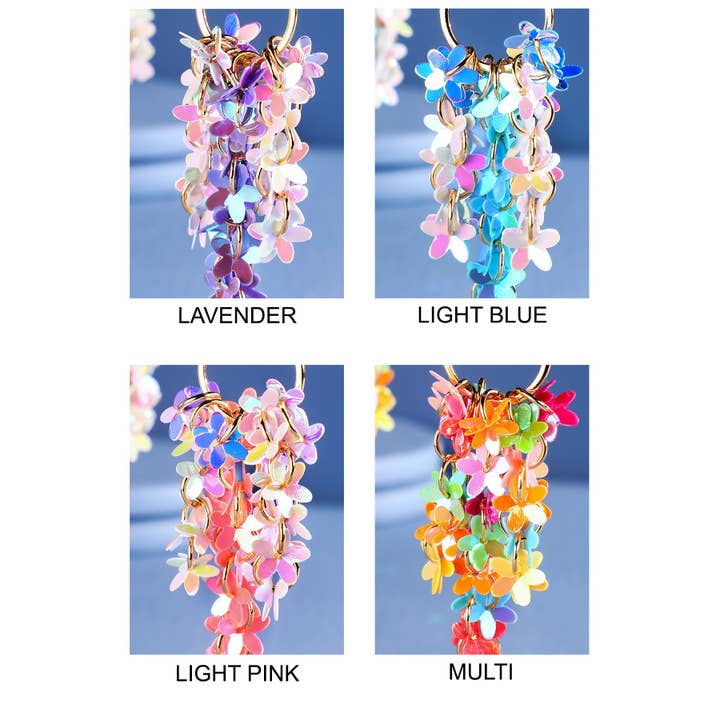 Urbanista - Wholesale Dangle Earrings - Falling Flower Sequin Earrings3