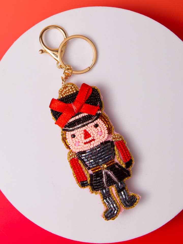 Christmas Nutcracker Beaded Keychain for wholesale by SP Sophia Collection
