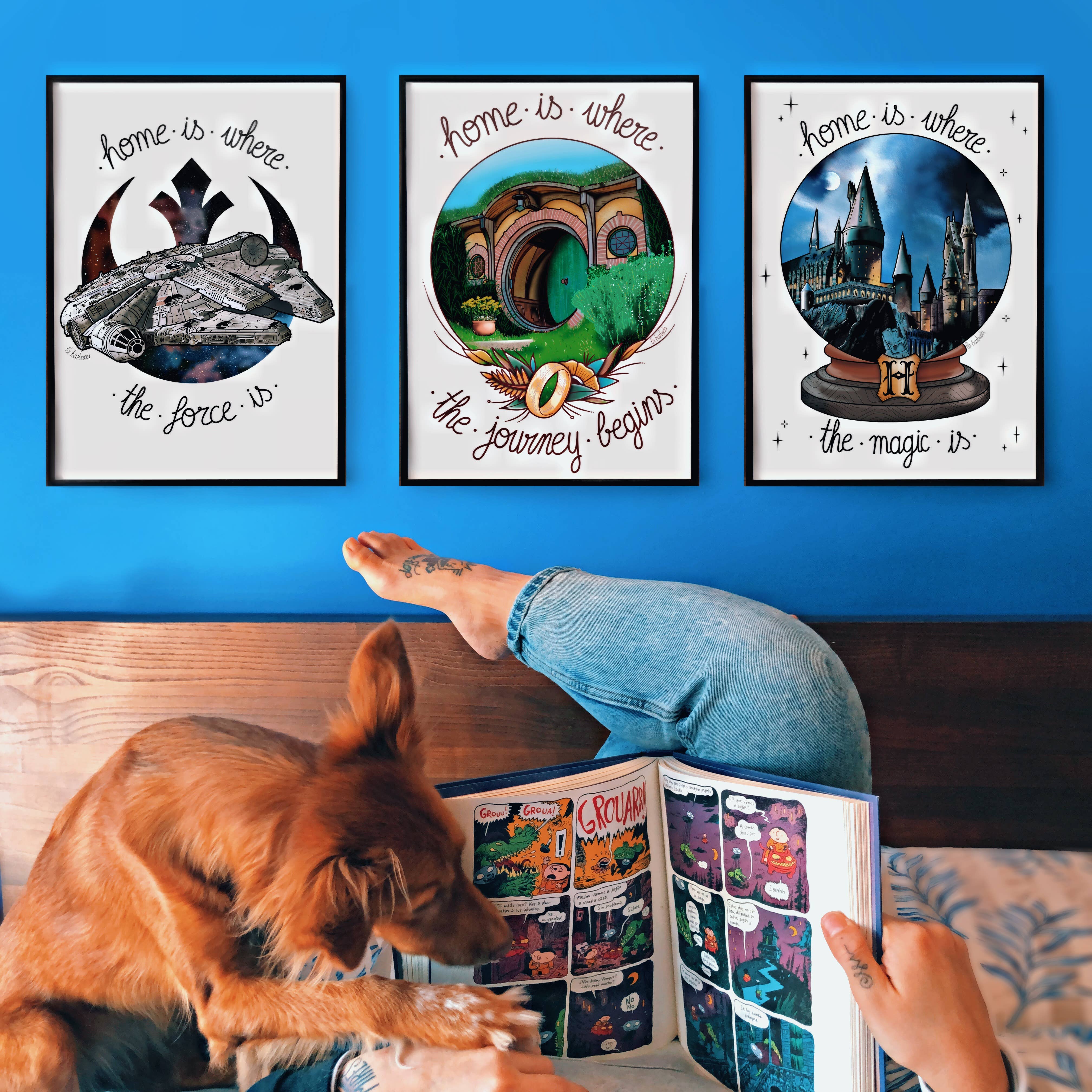 Multicolored Home Is Where The Future Is Delorean Print By La Barbuda for wholesale on Faire3