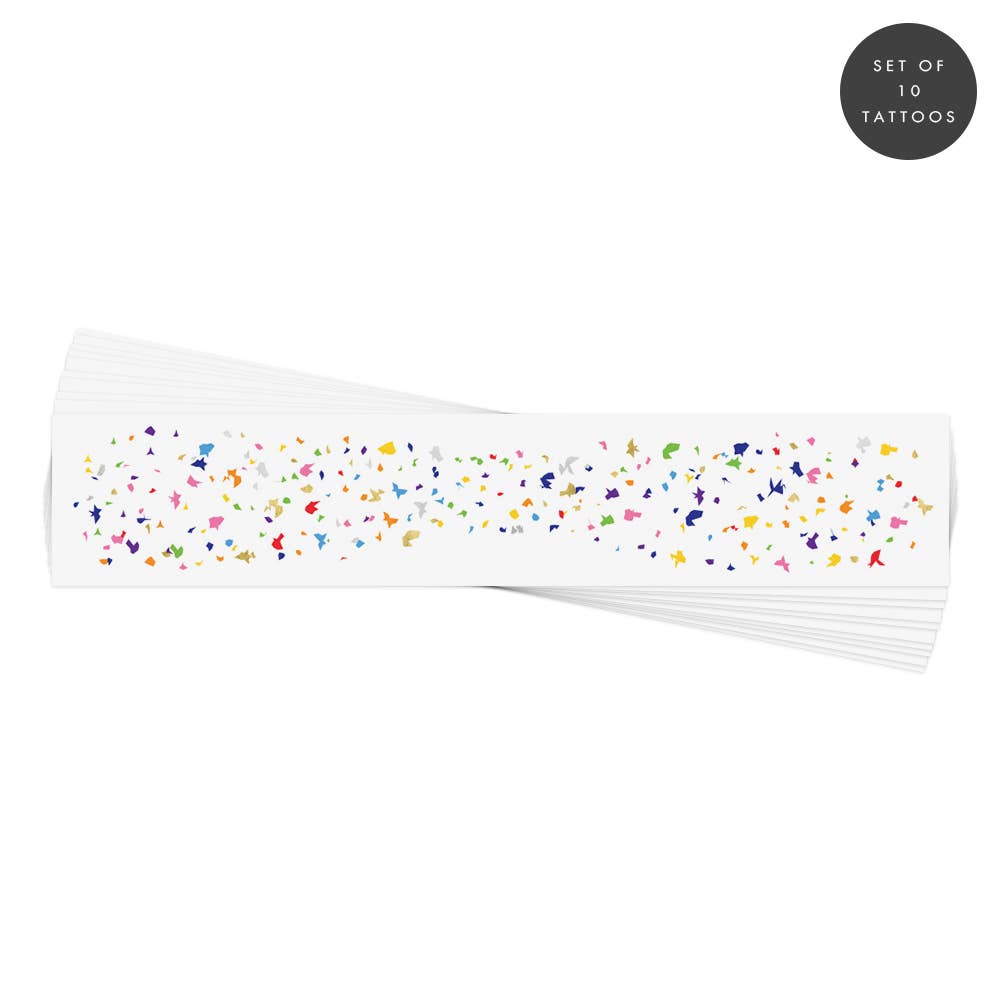 Flash Tattoos – Engroshandel Midlertidig tatovering – Rainbow Confetti Midlertidig tatover4