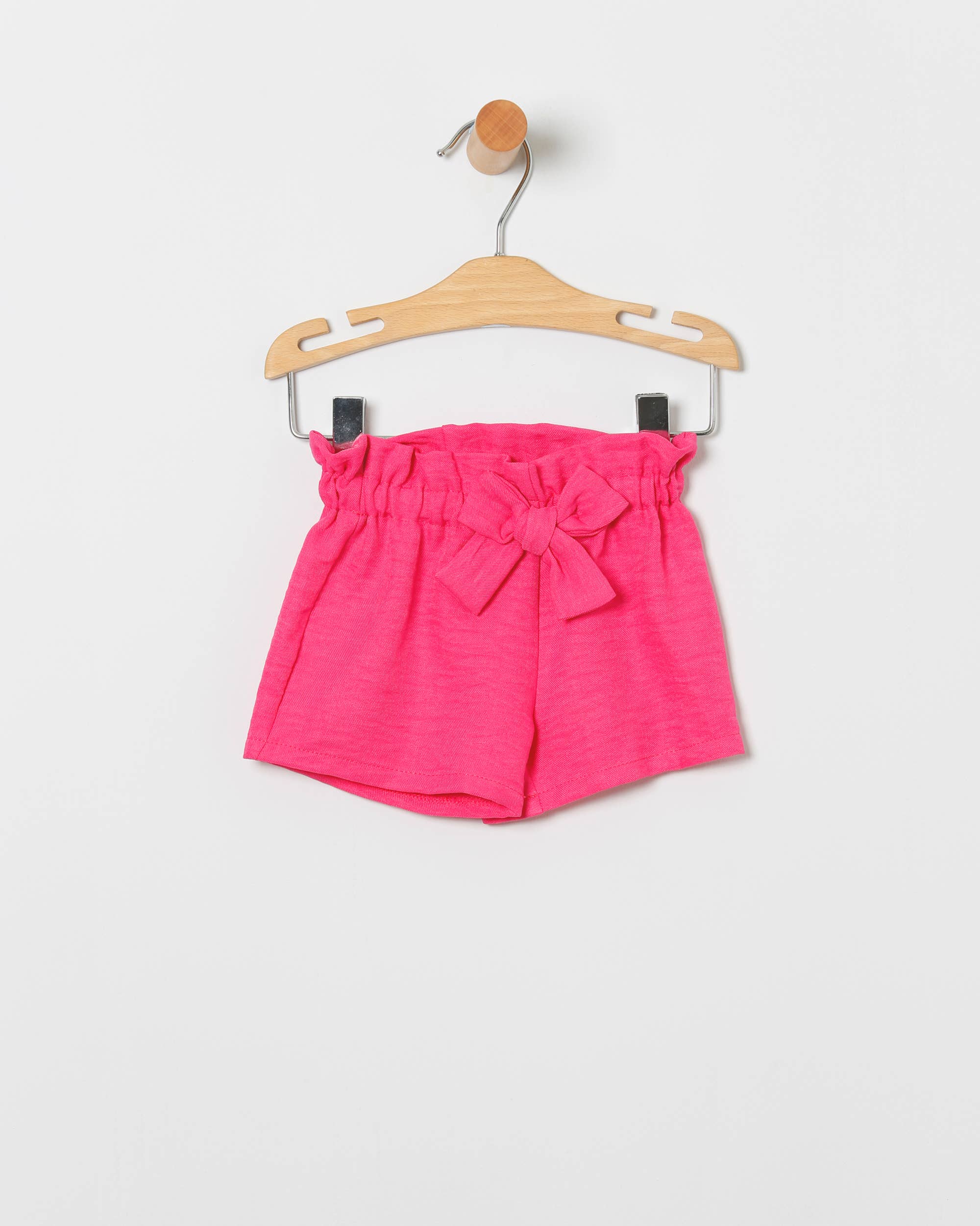 COCO ACQUA – Conjunto de top e calções – criança por atacado – Conjunto Infantil Feminino Blusa Vichy Verde e Shorts Fúcsia com Laço2