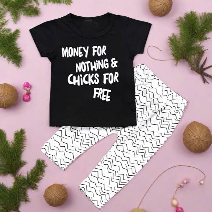 Boys'Cotton Short Sleeve Lettered Print Top + Pants Set for wholesale by KiddieKickz