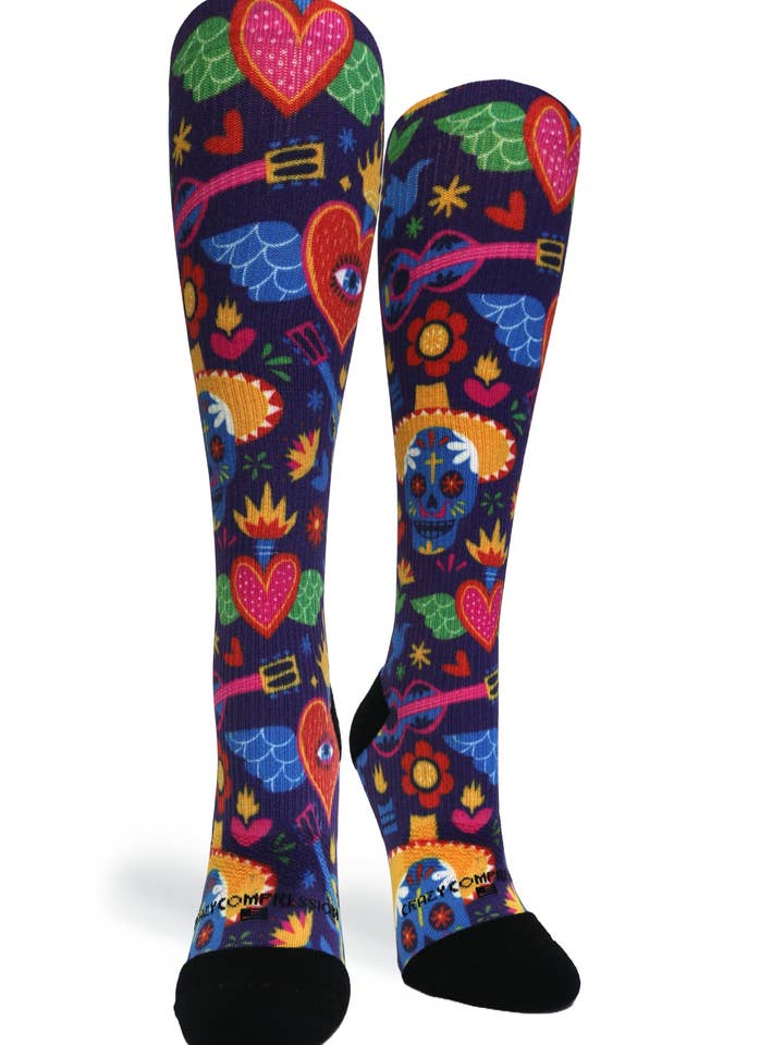 360 Flying Hearts OTC Compression Socks (Standard & Extra Wide) for wholesale by Crazy Compression