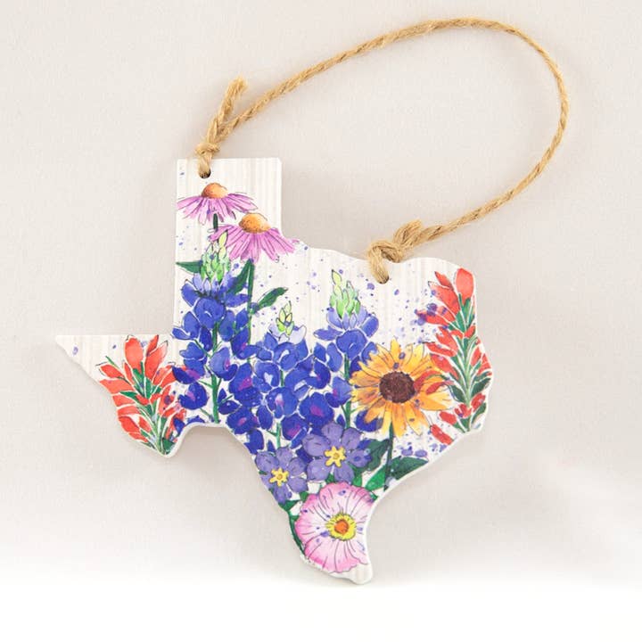 Texas Bluebonnet Ornament Wine Tag for wholesale by BURANO