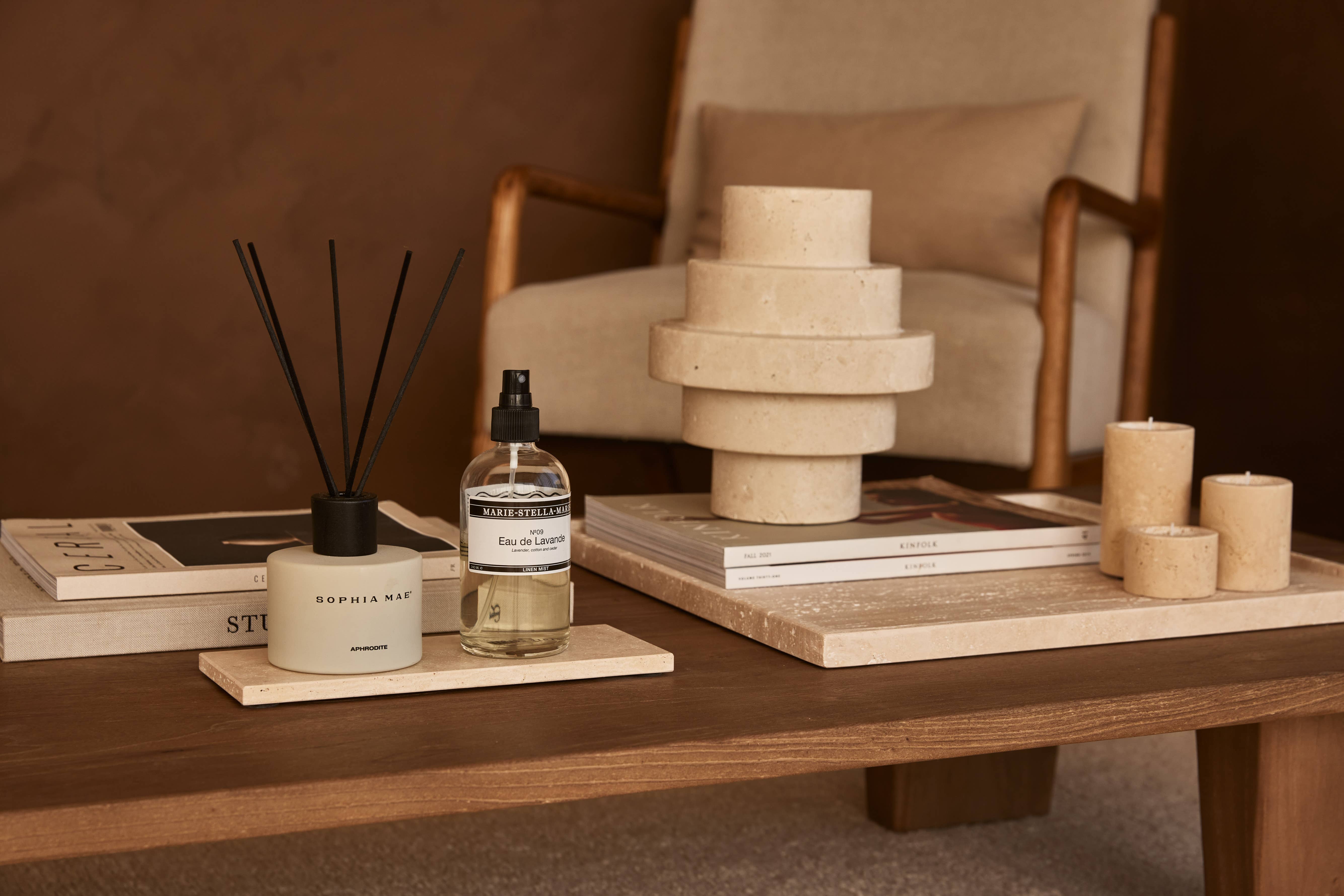 MOOISA – Engroshandel Pyntebakke – Travertin bakke rektangel S 10x25cm3