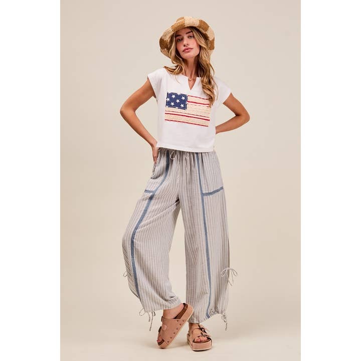 IVE - Wholesale Pants - Women's - LIGHTWEIGHT MULTI STRIPE JOGGER PANTS