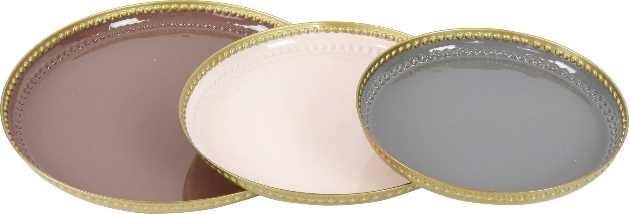 HOFF-INTERIEUR - Vendita all'ingrosso Vassoi decorativi - Set di 3 vassoi ciotola in metallo con sconto (HOFF9533)0