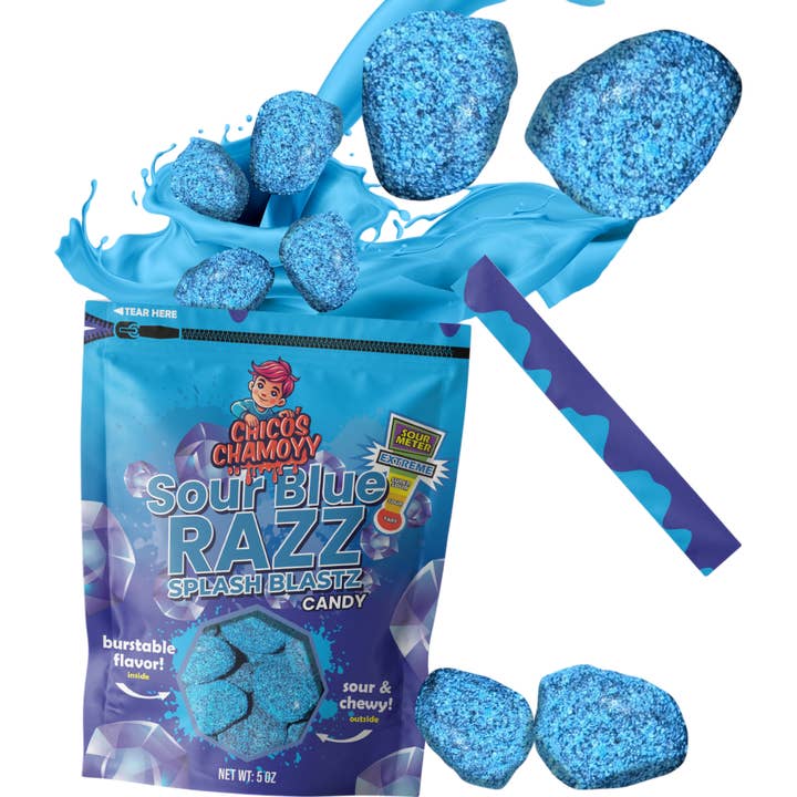 Cow Crack Wholesale - Wholesale Gummy - Chico's Chamoyy Sour Blue Razz Splash Blastz
