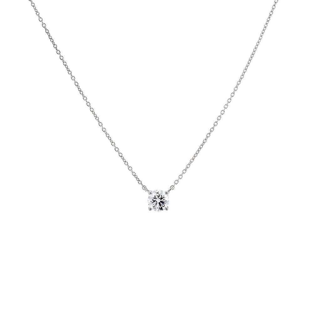 By Adina Eden - Wholesale Pendant/Charm Necklace - Lab Grown Diamond Round Solitaire Necklace 14K6