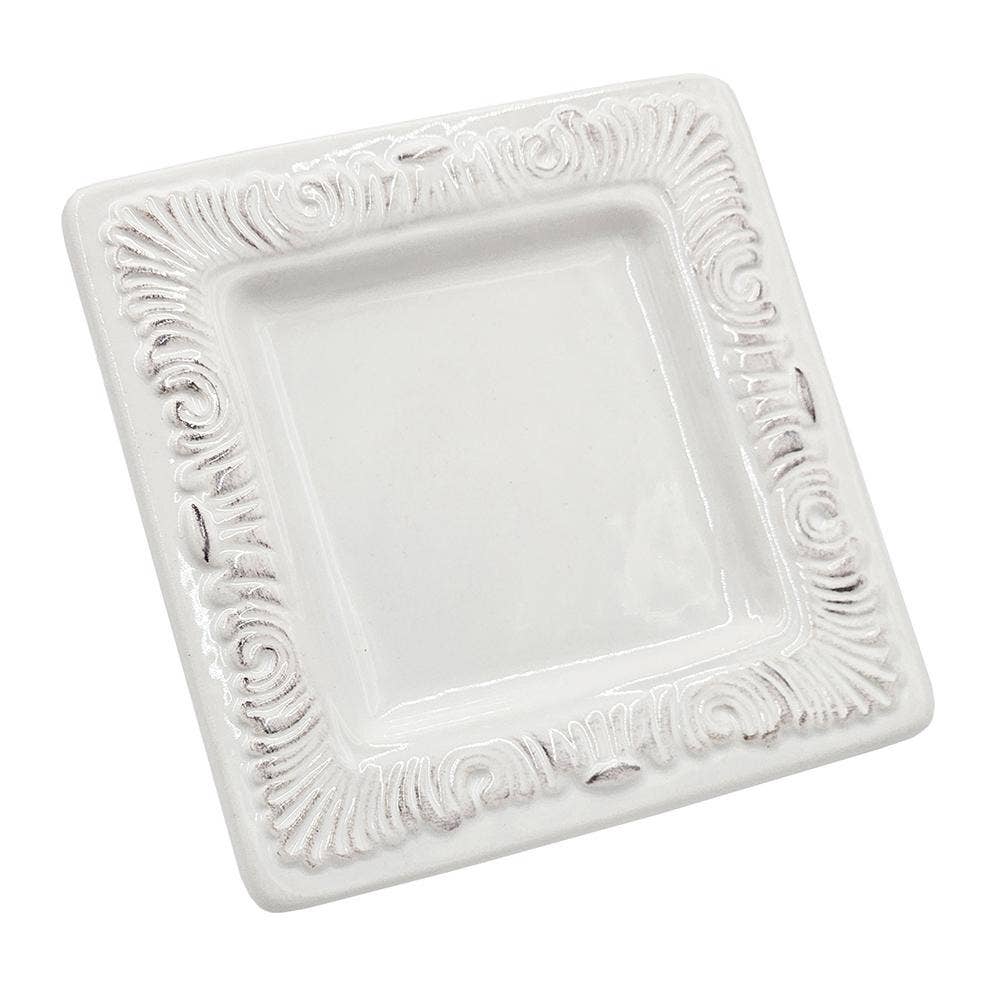 A&B Home Group Inc. - Vente Assiette - Assiette à dîner carrée en porcelaine 6x6x3,2" - Blanc1