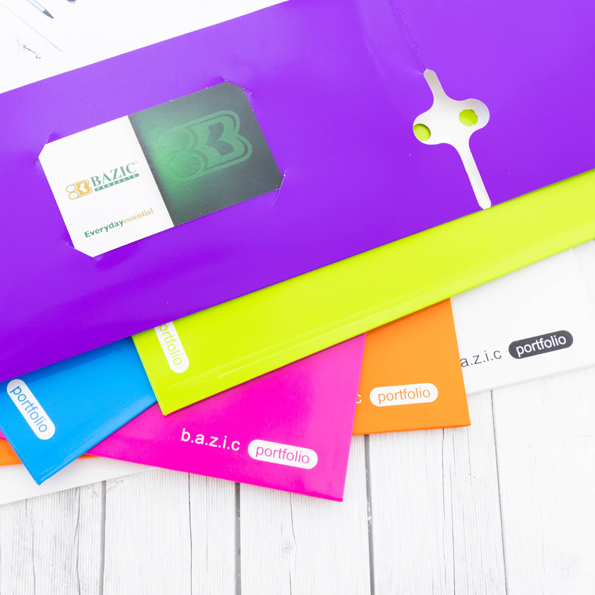 BAZIC Products - Wholesale Folders - 2-Pockets Portfolios - Laminated Bright Glossy Color5