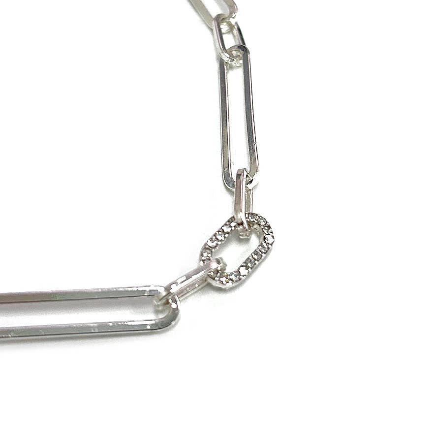 StarryNYC – wholesale Kedjehalsband – Länkad pappersklippskedja med Rhinestone Clip Kedjehalsband1