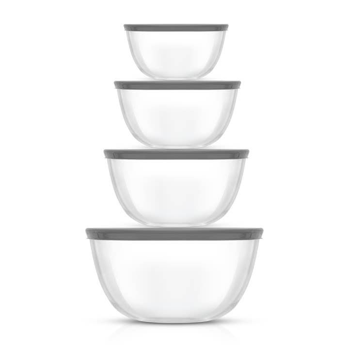 JoyJolt - Vendita all'ingrosso Ciotola da miscelazione - 4 ciotole per mescolare in vetro con coperchio, ciotole a nido7