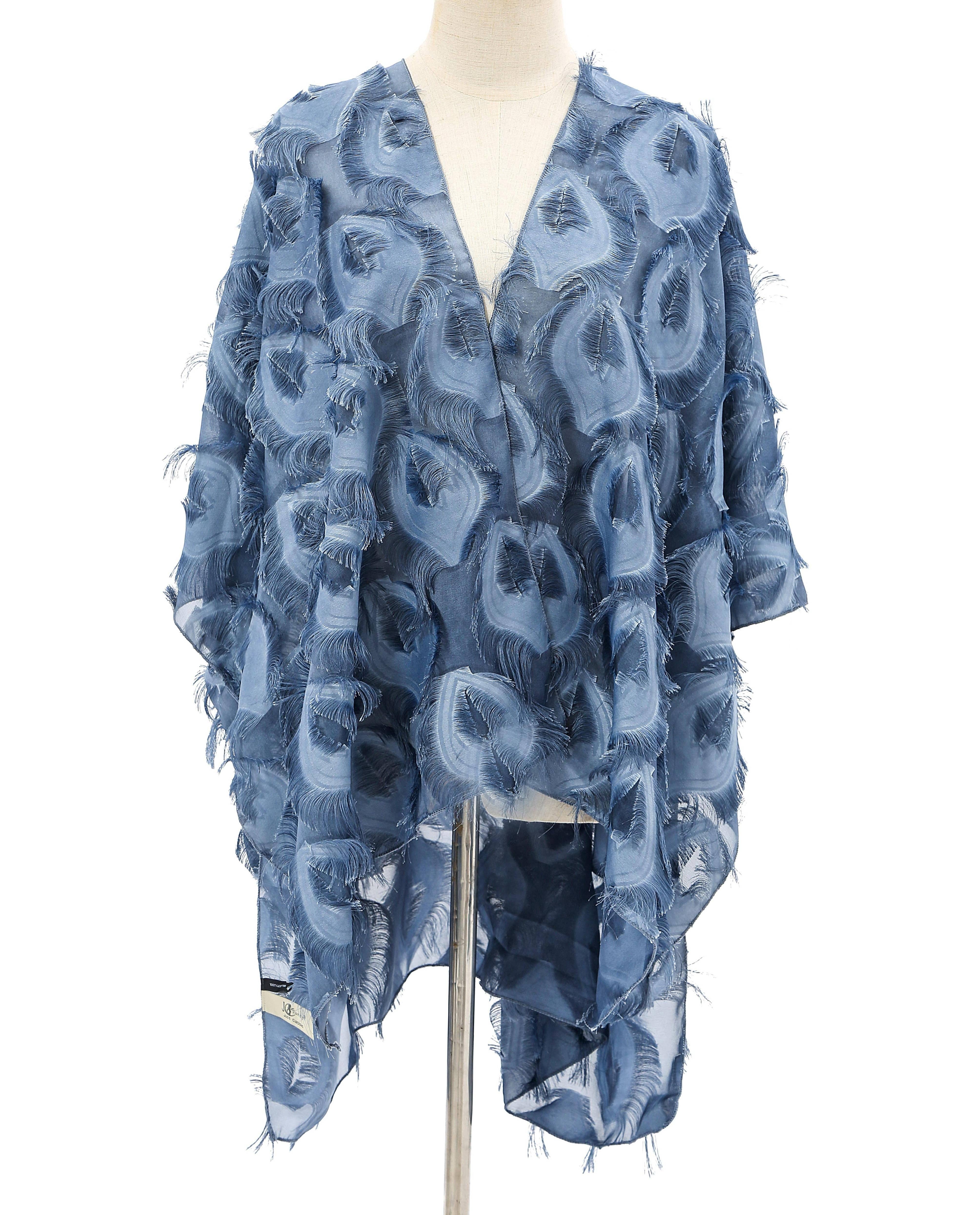 JC Sunny Fashion - Wholesale Kimono - Women's - JC060283 Elegant 3D Feather Fringe Eyelash Kimono/Cover-Up4