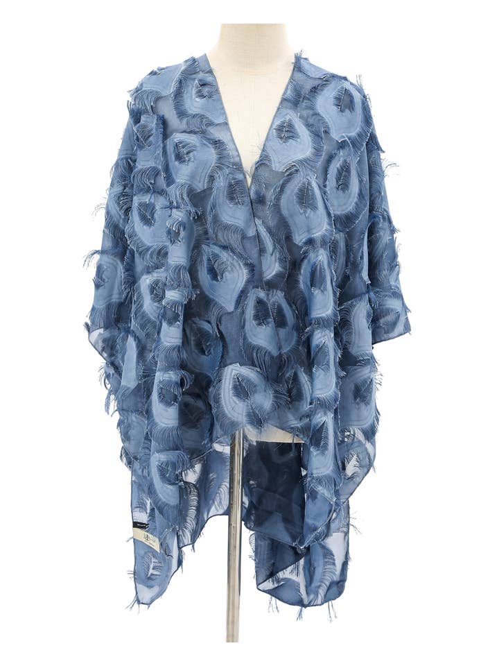 JC Sunny Fashion - Wholesale Kimono - Women's - JC060283 Elegant 3D Feather Fringe Eyelash Kimono/Cover-Up4