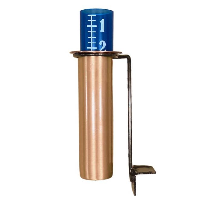 World's Coolest Rain Gauge Co. - Wholesale Outdoor Ornament/Decor - Minimalist Solid Copper Deck Rail Mount Rain Gauge For Wood
