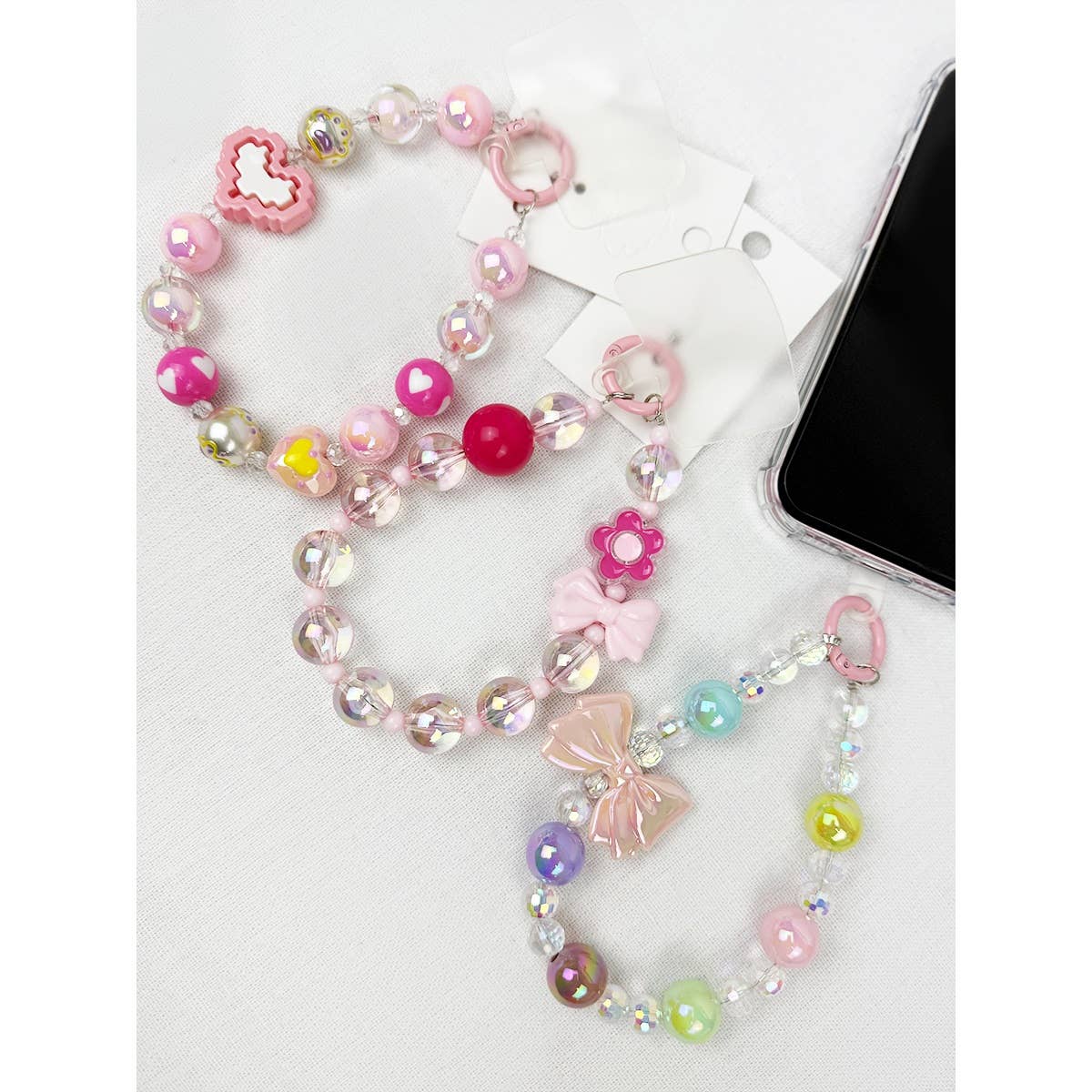 MIX COLOR Pink Palette and Charm keychain and wrist strap for wholesale on Faire5