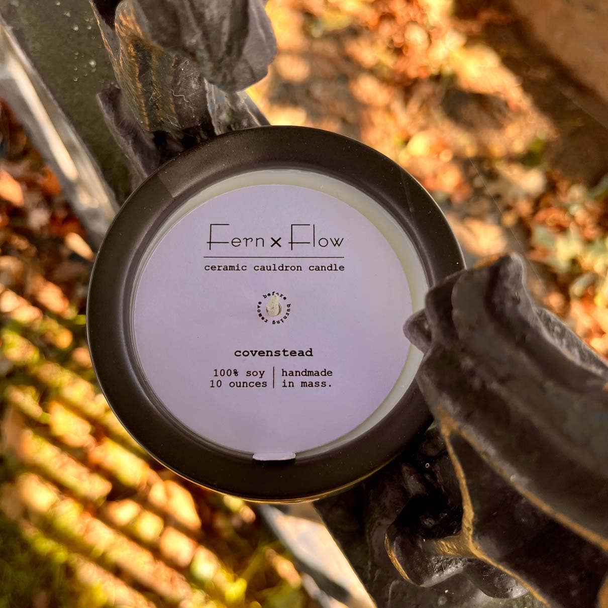 Fern x Flow Soy Candles + Home Fragrance - Wholesale Jar/Filled Candle - Halloween Cauldron Candle, Ceramic Soy Candle & Decor - 10oz4