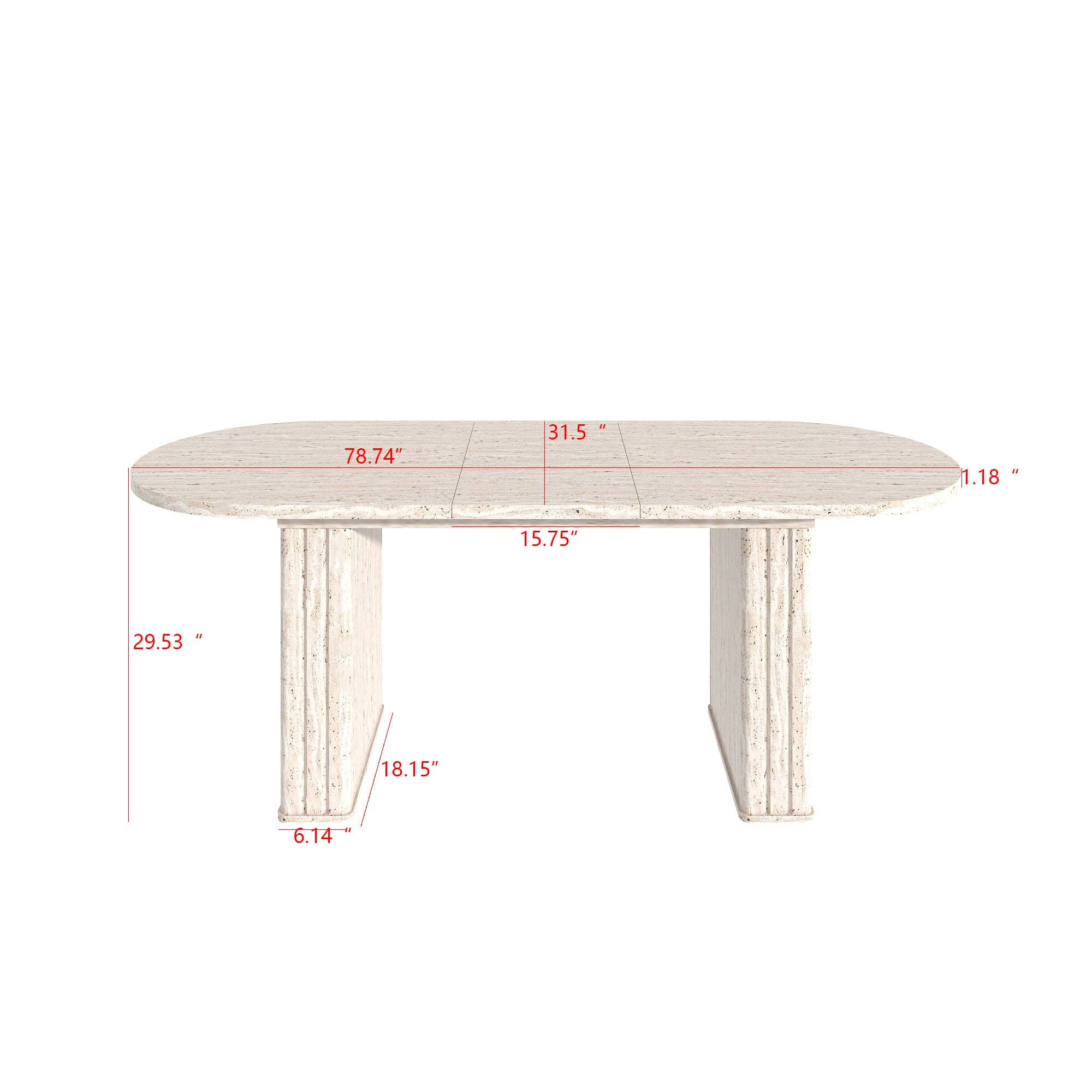 39F Inc. - Wholesale Side Table - Extendable Oval Dining Table for 4–8 People with Wood Base4