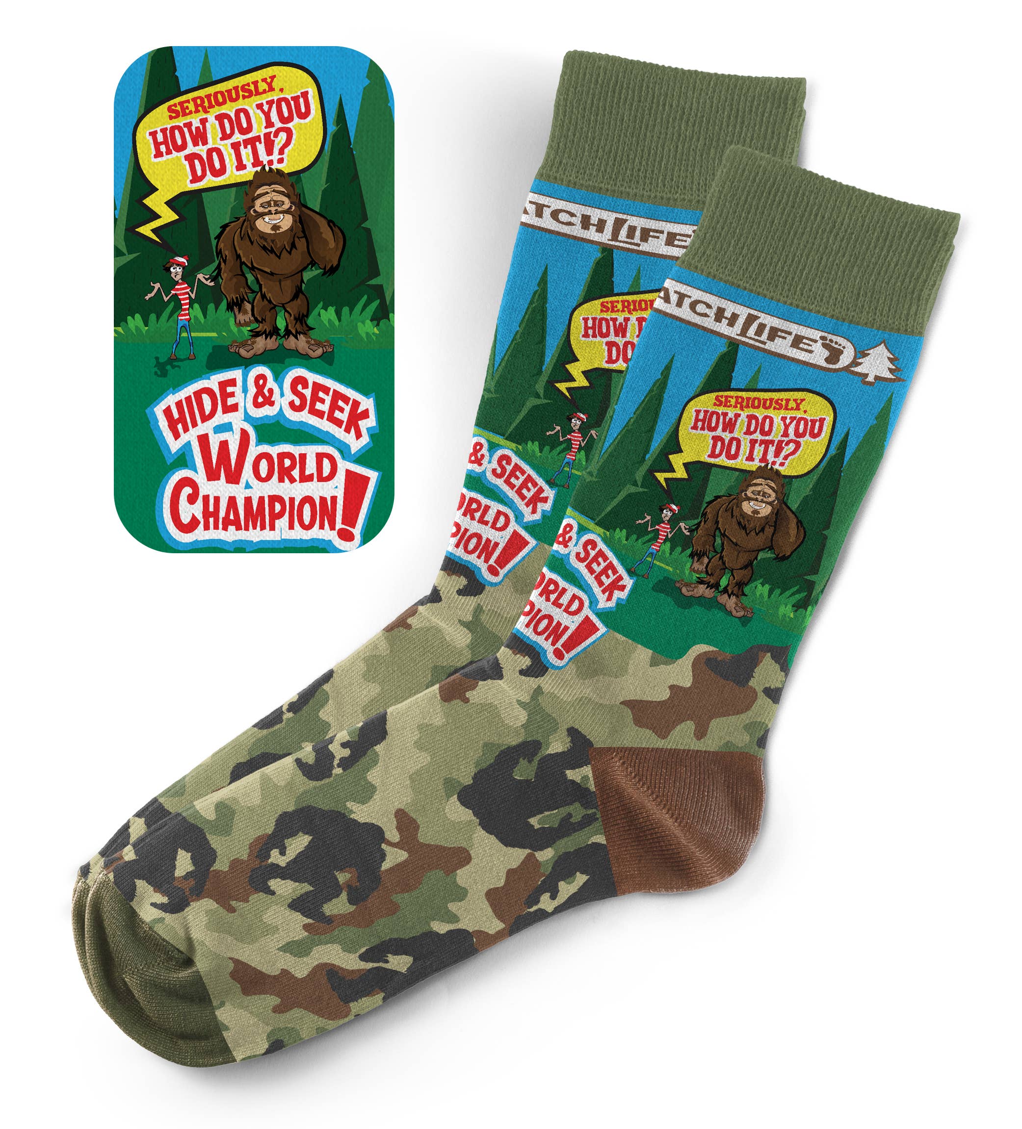 SquatchSwag - Venta al por mayor Calcetines - Unisex - Calcetines Bigfoot - Calcetines BillyBob Bigfoot Fun0