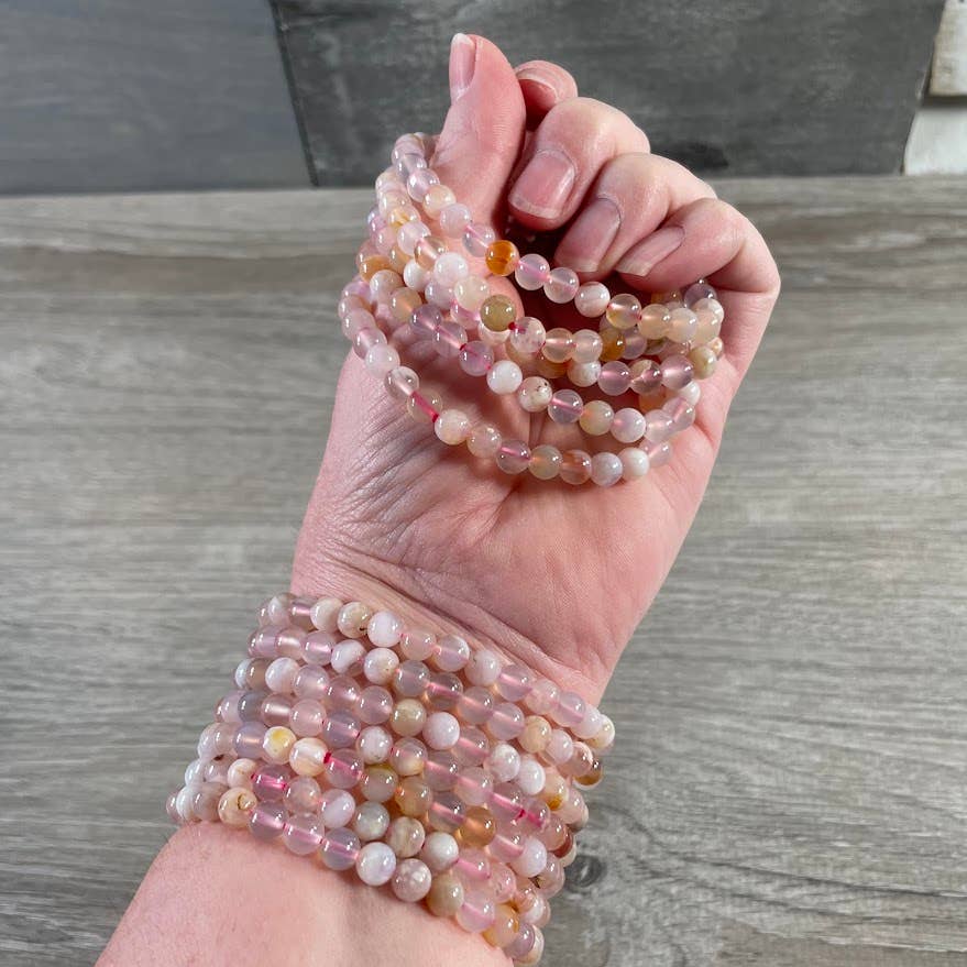 Keystone Crystals - Wholesale Beaded Bracelet - Gemstone Beaded Stretch Bracelets 6mm  – Bulk Jewelry 33