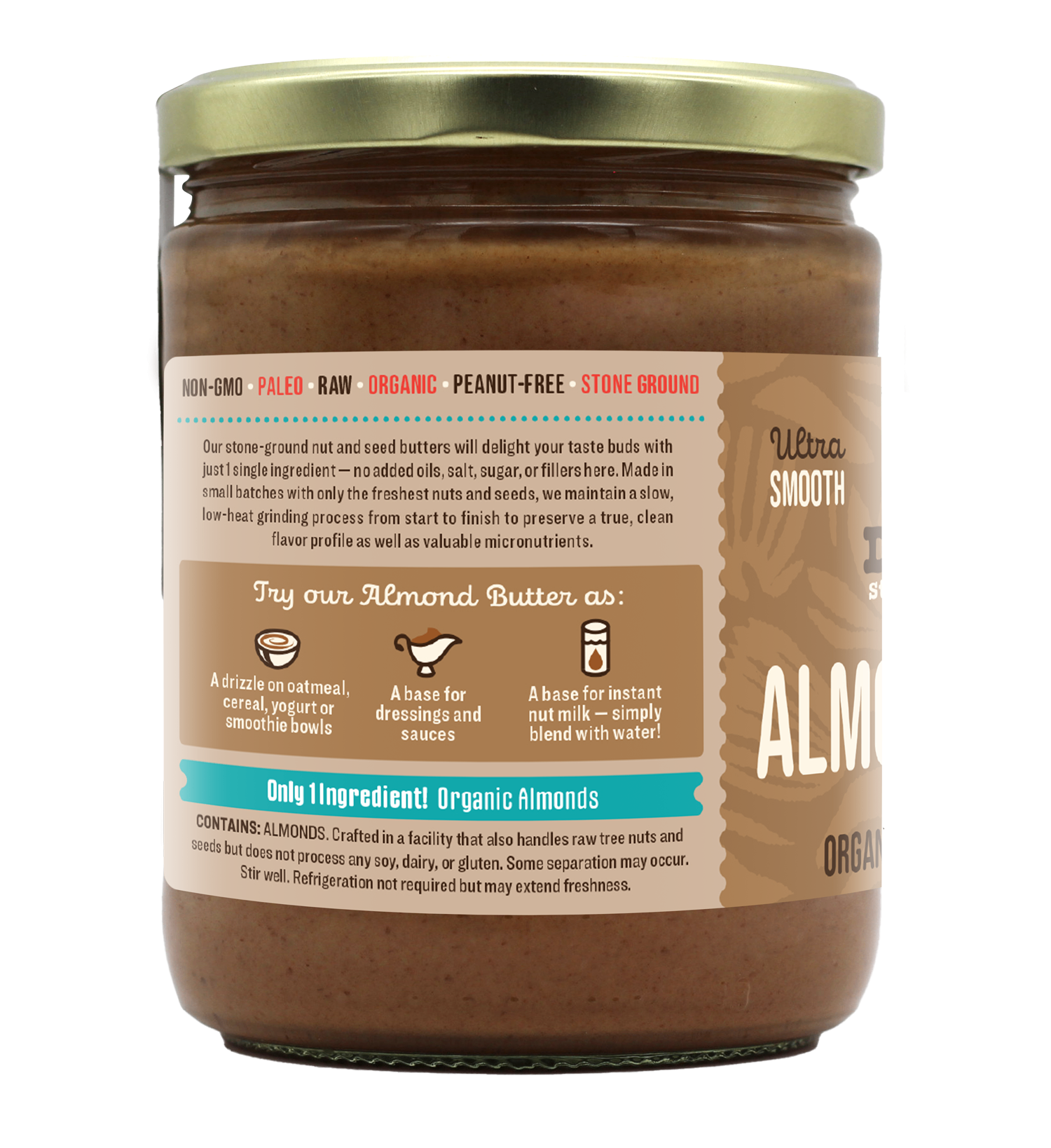 Windy City Organics - Wholesale Nut Butter - Organic Raw Almond Butter, 16 oz1