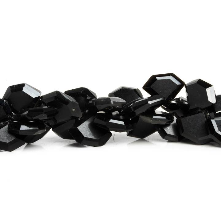 Contas de Pentágono Facetadas de Obsidiana Arco-Íris de 14mm com Furo Superior, 7,5 polegadas por atacado de The Bead Traders