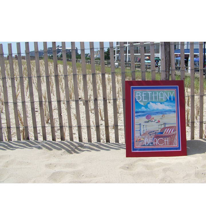 Beach Town Posters - Wholesale Poster - Bethany Beach Chair Delaware Art Poster