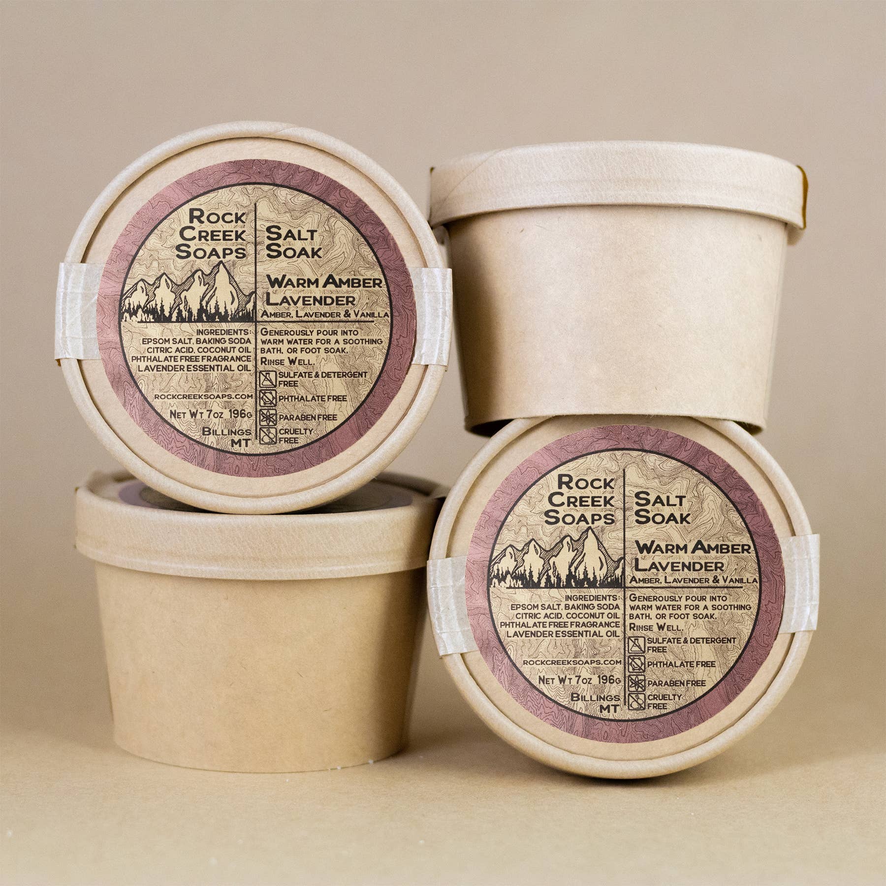 Rock Creek Soaps - Wholesale Bath Salts - Bath Salt Soak | Warm Amber Lavender3