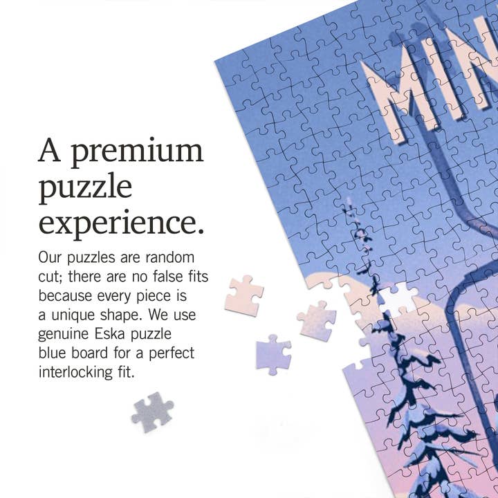 Lantern Press - Wholesale Puzzle - Adult - 1000 PIECE PUZZLE Minnesota, Chill on the Uphill, Ski Lift