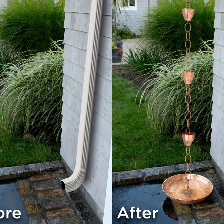 Good Directions - Wholesale Outdoor Ornament/Decor - Crocus Rain Chain - 8.5 ft., with 6 Large Cups