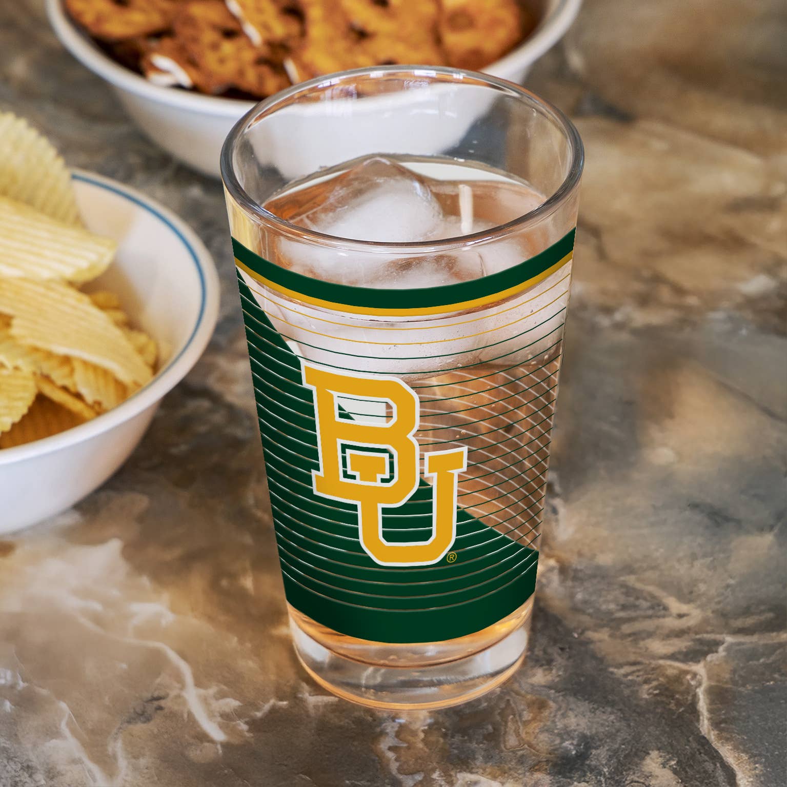 Rico Industries - Vente Verre/chope à bière - Verre à pinte de 16 oz NCAA Baylor Bears2